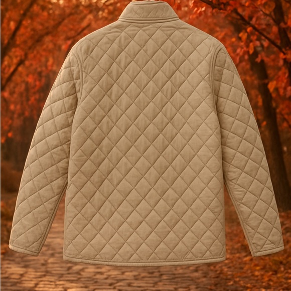 Lands' End Tan Quilted jacket/ woman's size L - Picture 2 of 16